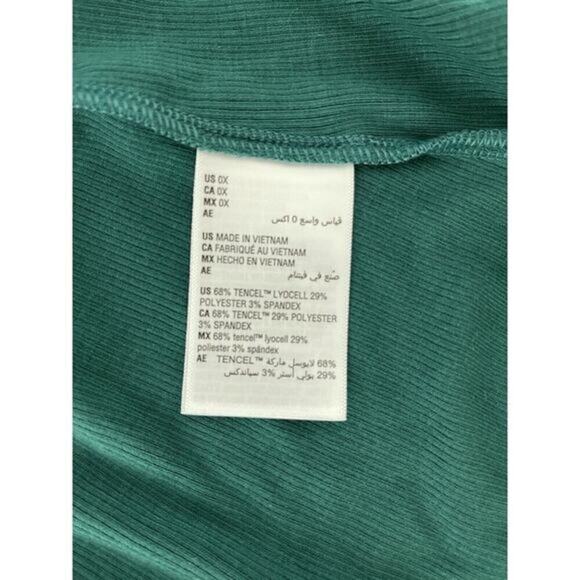 On 34th Forest Green Ribbed Long Sleeve Top Plus Size 0X NWT - Picture 4 of 4